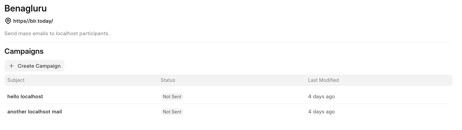 FOSS Hack Localhost Mailing