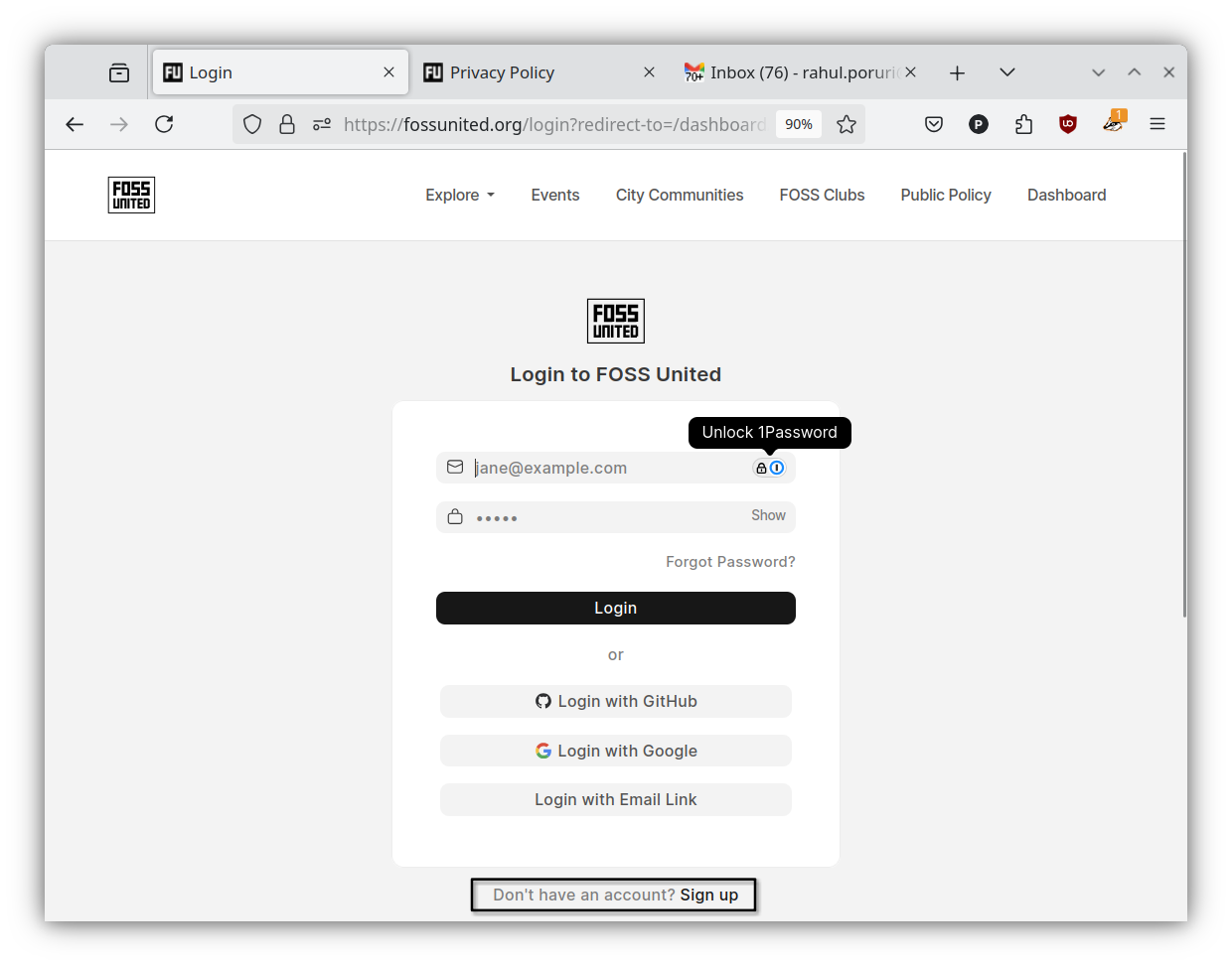 Sign-up for a Profile